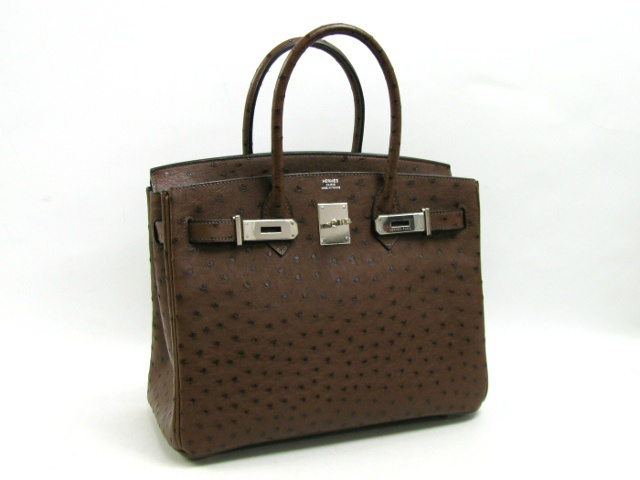 エルメス バーキン30/マロン/金具 シルバー)/オーストリッチ